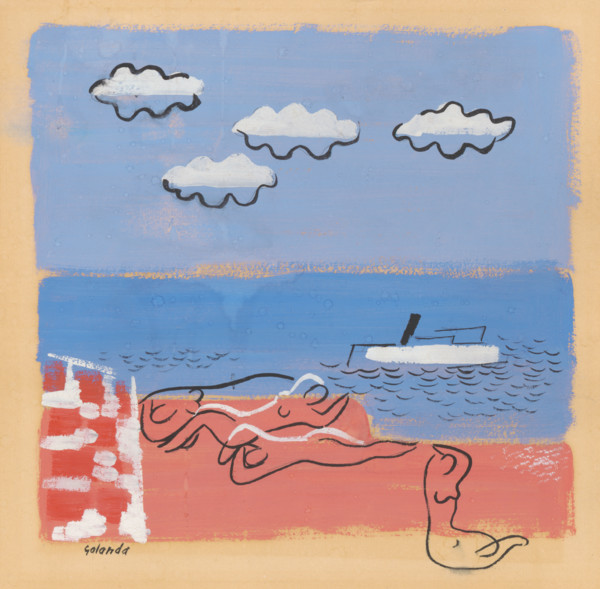 On the beach, 1933-1934.