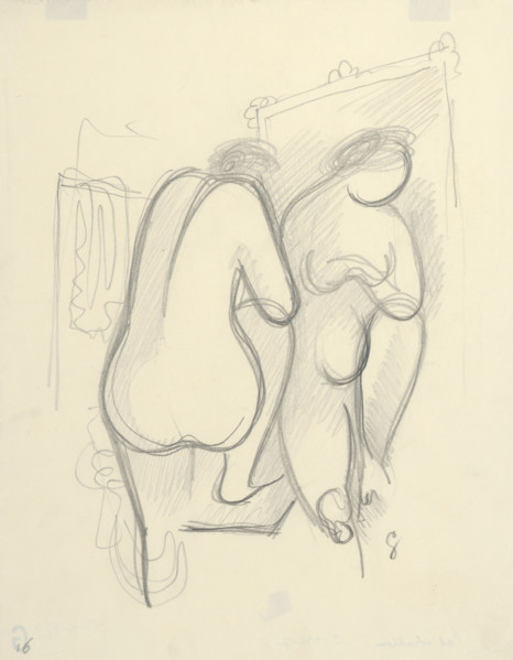 In front of mirror, 1936-1937.