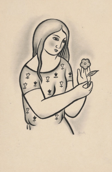 Girl with a flower, around 1926-1927.