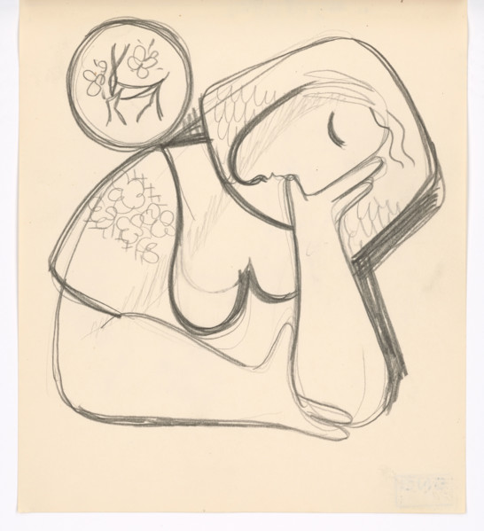 Woman with a folk plate, 1938.