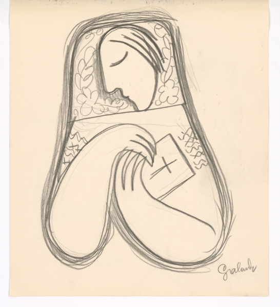 Woman with a prayer book, 1938.