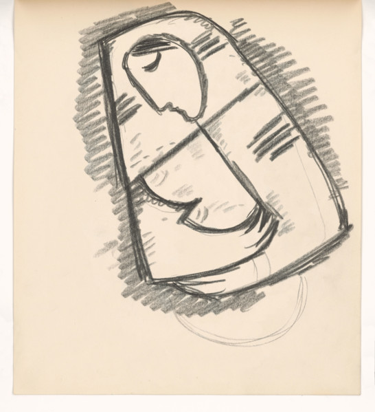 Study of a woman in a scarf composed on a diagonal, 1938.