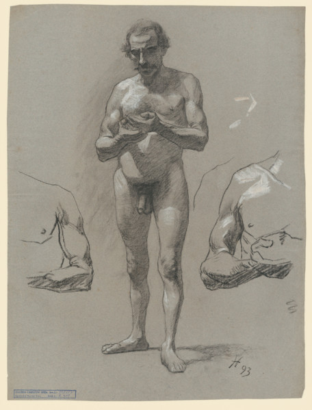 Study of a standing male nude, 1893.