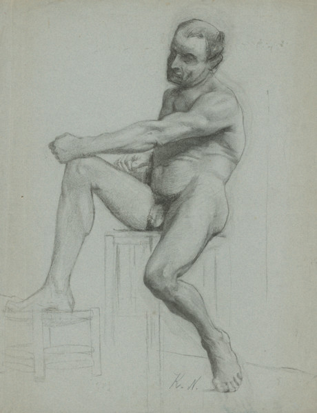 Seated man nude, 1905-1910.