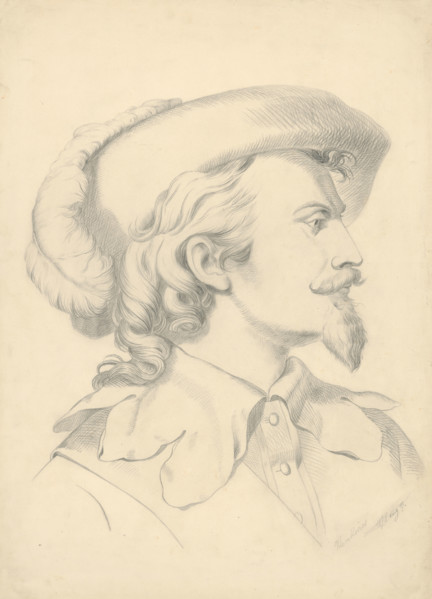 Man's head with a beard, 1877-1880.