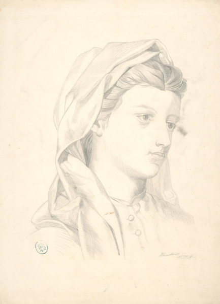Young woman's head, 1878.