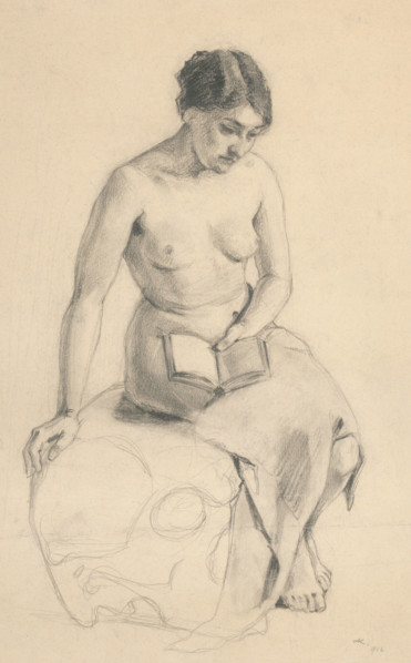 Study of a seated female nude, 1912.