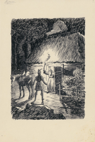 Night, 1928. Additional Info: Illustration for the novel by F.Urbanek Kysuc, Society of St.