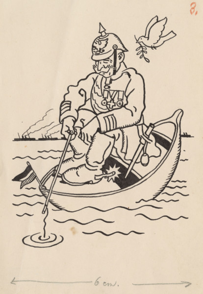 Satirical Drawing III., around 1940. Additional Info: Kaleidoscope - drawing no. 3.