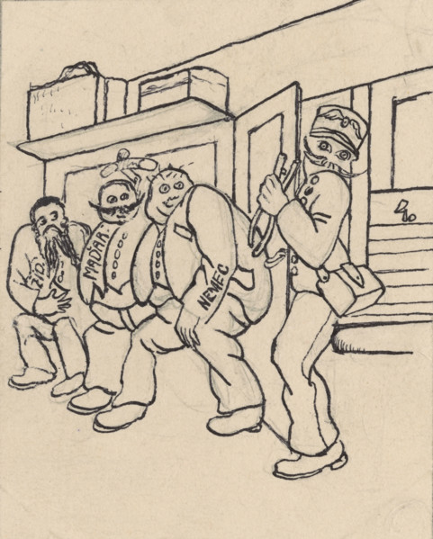 Satirical Drawing for a Magazine IV., around 1940.