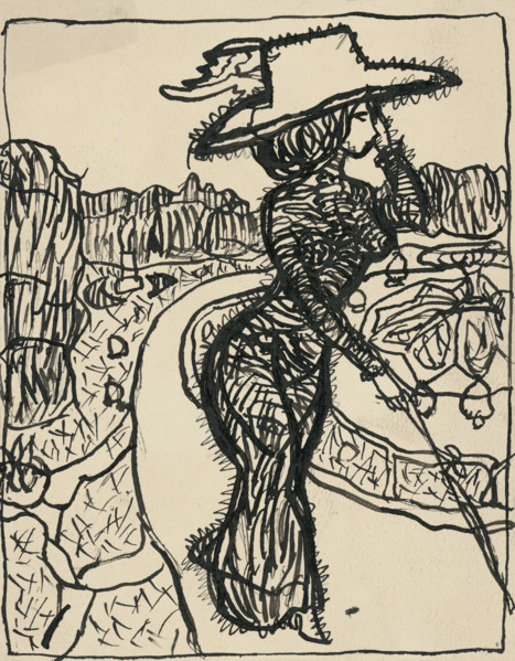Caricature of a lady, 1908-1912.