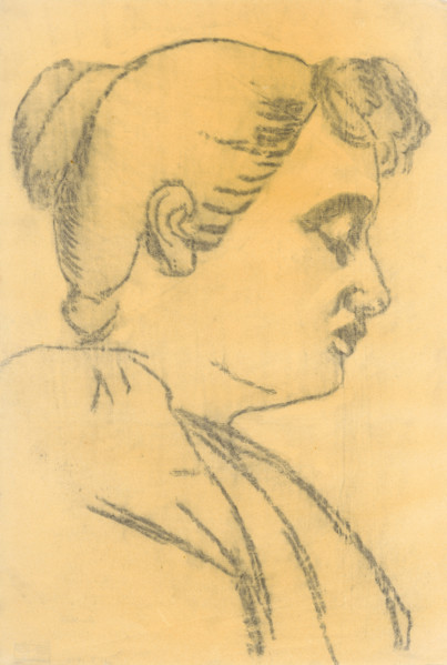Head of a woman in profile, around 1890.