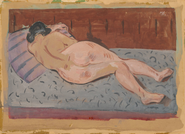 A reclining nude from behind, 1930-1939.