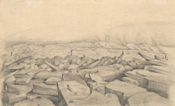 Ice Floes on the River Poprad, around 1866-1868