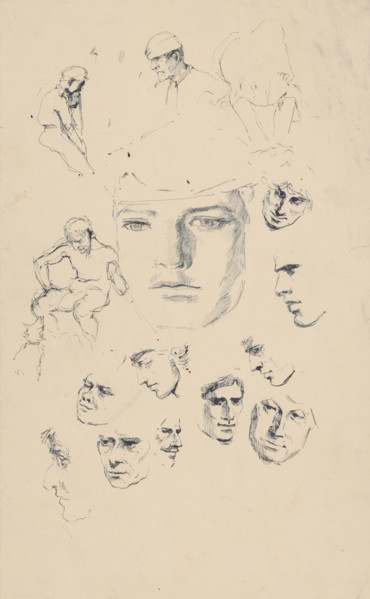 Studies of heads, 1880-1910.
