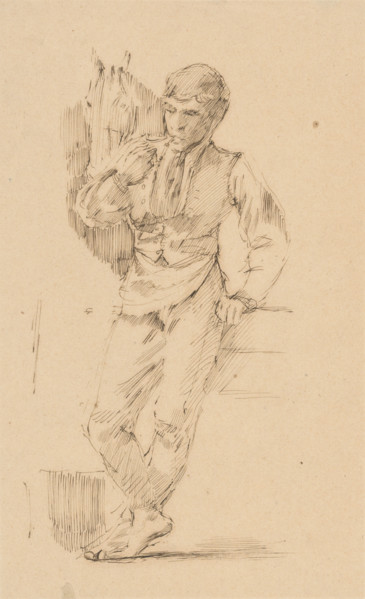 Study of a Smoking Coachman, 1890-1900.