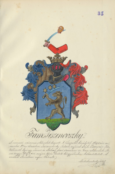 Coat of arms of the Jesenovska family, 1904.   Additional Info: Adolf Medzihradsky's manuscript