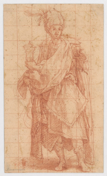 Study of a male figure with a goblet (one of the kings from "The Adoration"), 1550/1600.