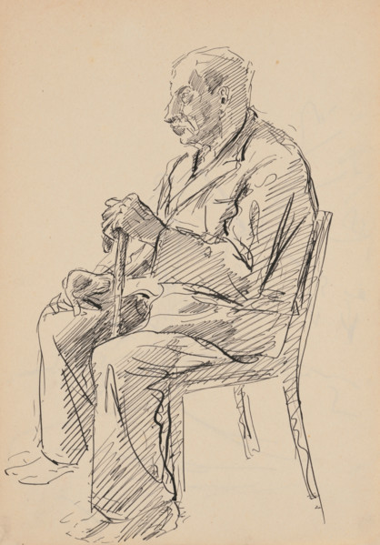 Seated Old Man with a Stick, 1939/1944.