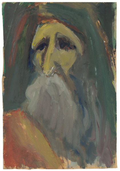 Old man's head with a beard, 1940/1944.