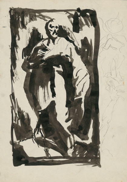 Sketch of a standing man, 1940-1944.