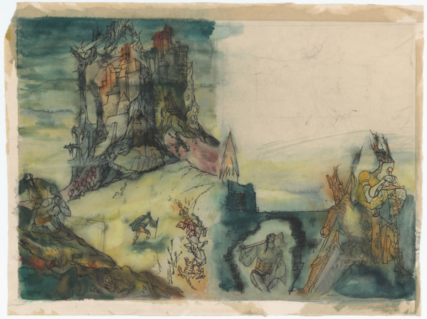 Suggestion for the cover for the fairy tale The Haunted Castle, 1940-1944.