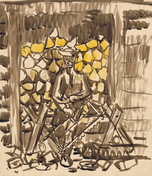 Sawing wood, 1940-1944.