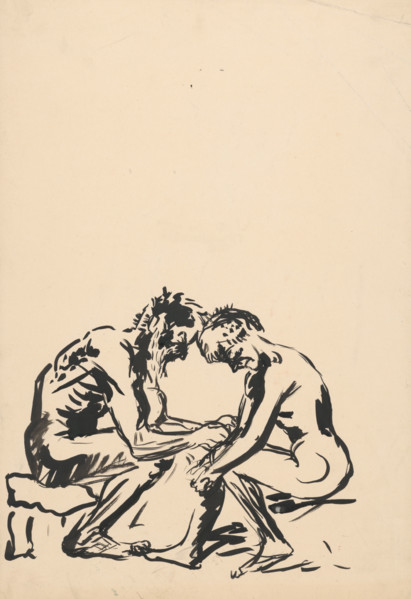 Two seated men, 1940-1944.