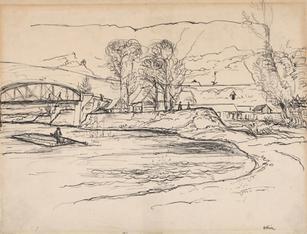Raft on the Vah River, 1920-1929.