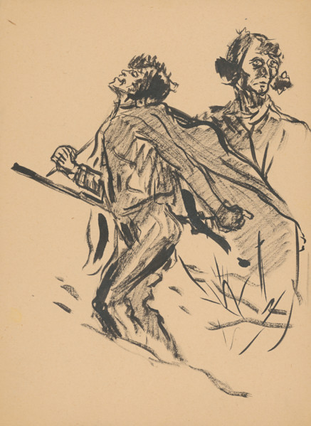 Hunter and figure, 1st half 20th century.