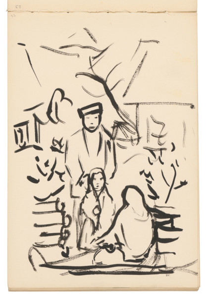 Sketchbook 19 Man and Two Women, 1st half 20th century.