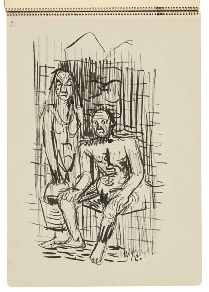 Sketchbook 22 Man and Woman with a Bucket, 1st half 20th century.