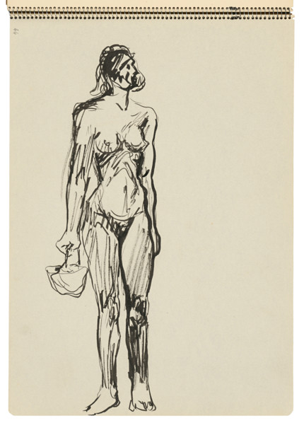 Sketchbook 22 Standing Woman with a basket, 1st half 20th century.
