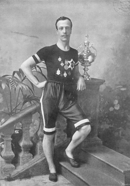 Portrait of the athlete WJ Fowler, 1896. Creator: Symmons & Thiele.