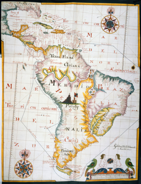 Map of the West Indies and South America, 1683.  Creator: William Hack.