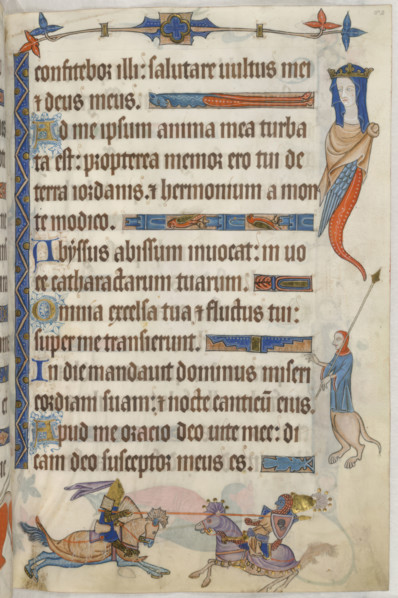 Two knights jousting, 1325-1335.  Creator: Unknown.