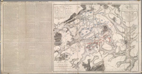 Map of the Battle of Waterloo, 1815, (1816). Creator: Unknown.
