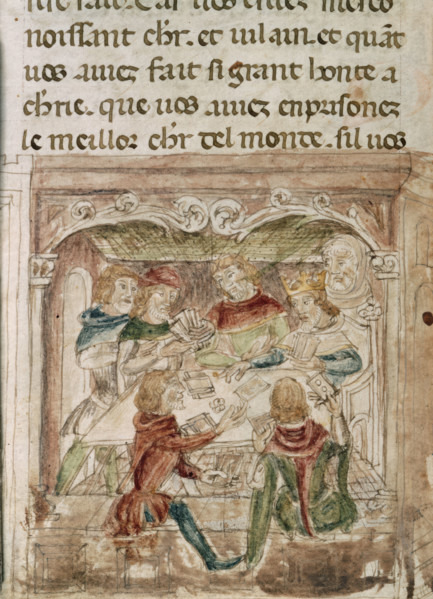 Men playing cards, c1352.  Creator: Unknown.