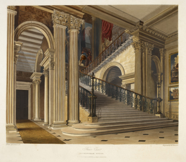 Stair Case, Buckingham House, 1819.  Creator: William James Bennett.