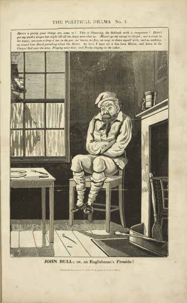 'The Political Drama No. 4: John Bull; or, an Englishman's fireside!', 1834-1835.  Creator: Charles Jameson Grant.