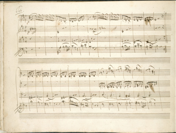 Mozart's String Quartet in D, 1789.  Creator: Mozart.