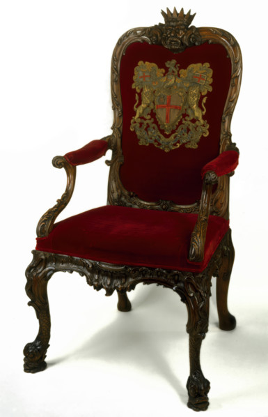 The seat of the chairman of the court of directors of the East India Company..., c1730. Creator: Unknown.
