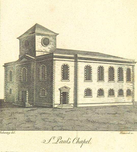St. Paul's Chapel, 1809.  Creator: Hancock.