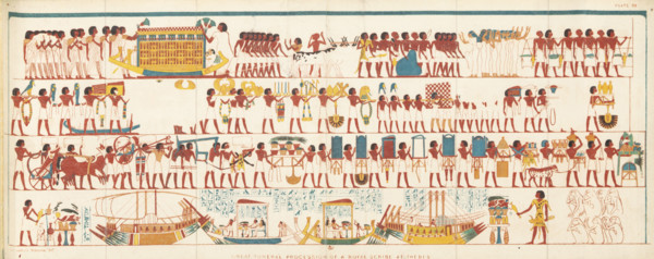 Great Funeral Procession of a Royal Scribe at Thebes, 1837. Creator: Unknown.