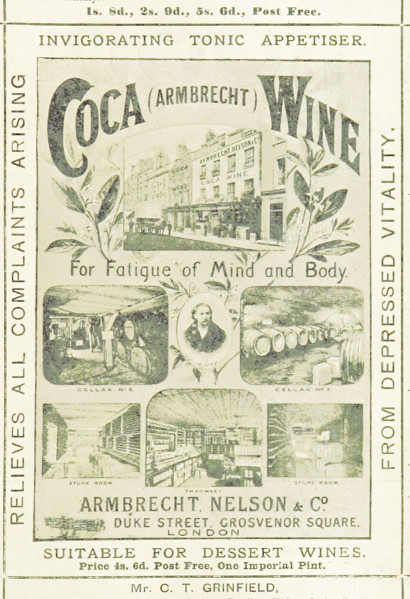 Coca (Armbrecht) Wine for Fatigue of Mind and Body, 1893.  Creator: Unknown.