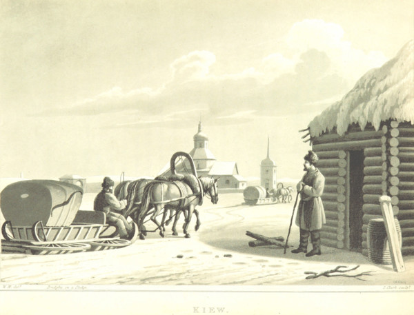 Bridgka on a Sledge - Kiew, 1819.  Creator: I Clark.