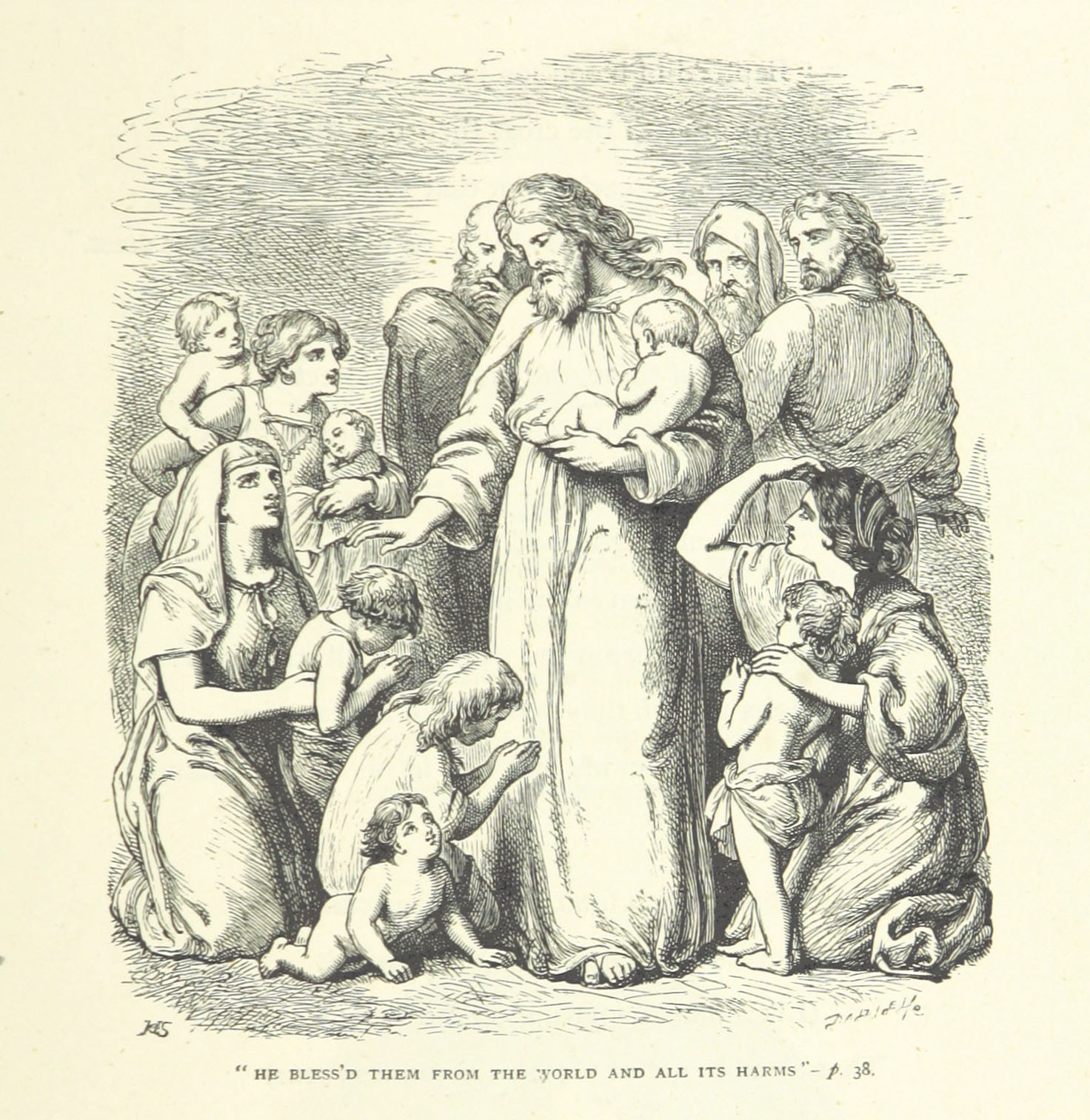 He bless'd them from the world and all its harms, 1880.  Creator: Unknown.