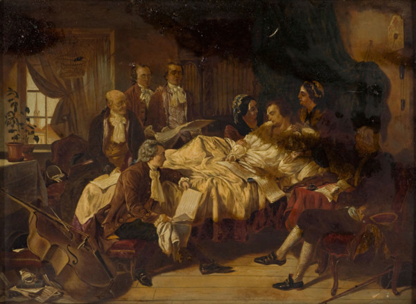The last moments of W A  Mozart. Creator: Henry Nelson O'Neil.