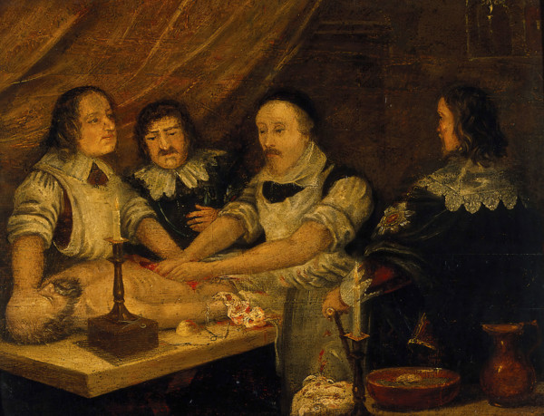 William Harvey dissecting the body of Thomas Parr, c1900. Creator: Unknown.