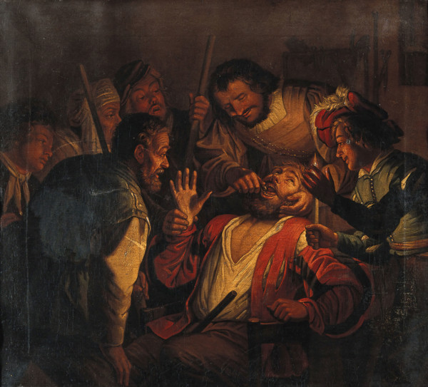 A surgeon extracting a tooth, c1640s. Creator: Unknown.